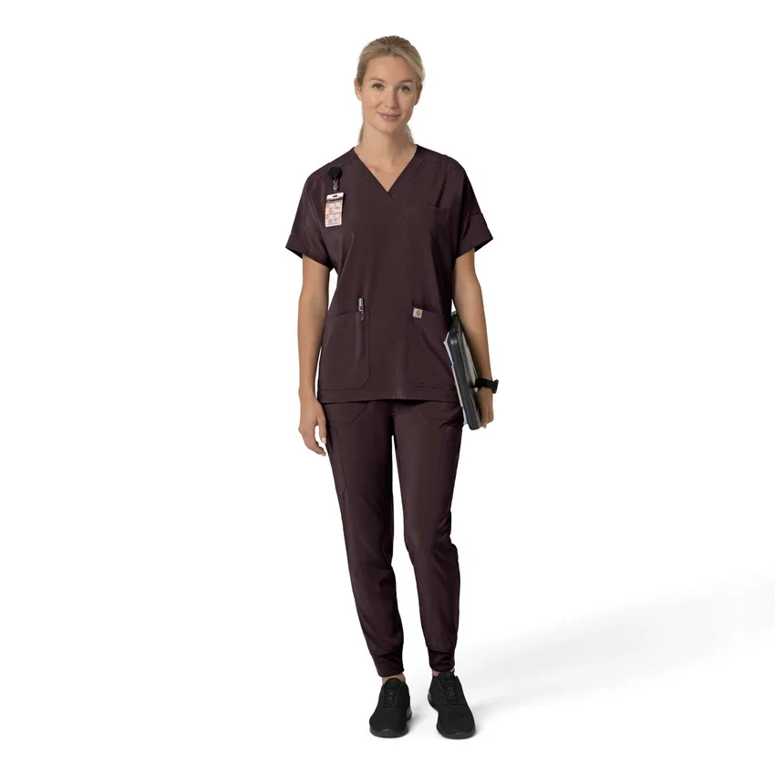 Camisa médica de mujer Force Cross-Flex con cuello en V oversize