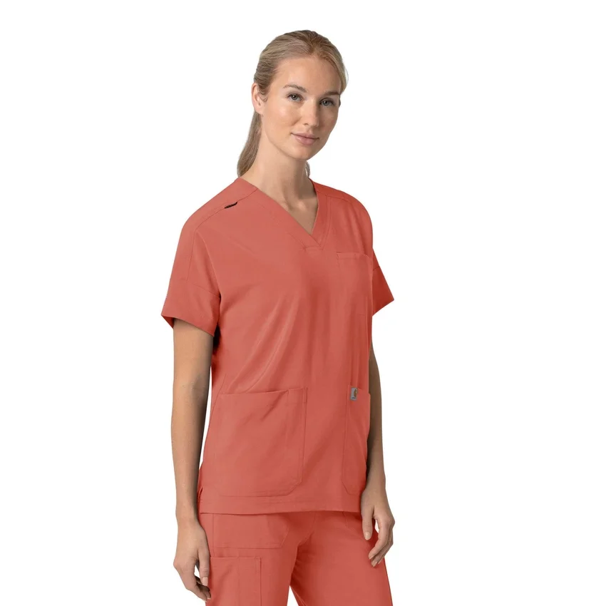Camisa médica de mujer Force Cross-Flex con cuello en V oversize
