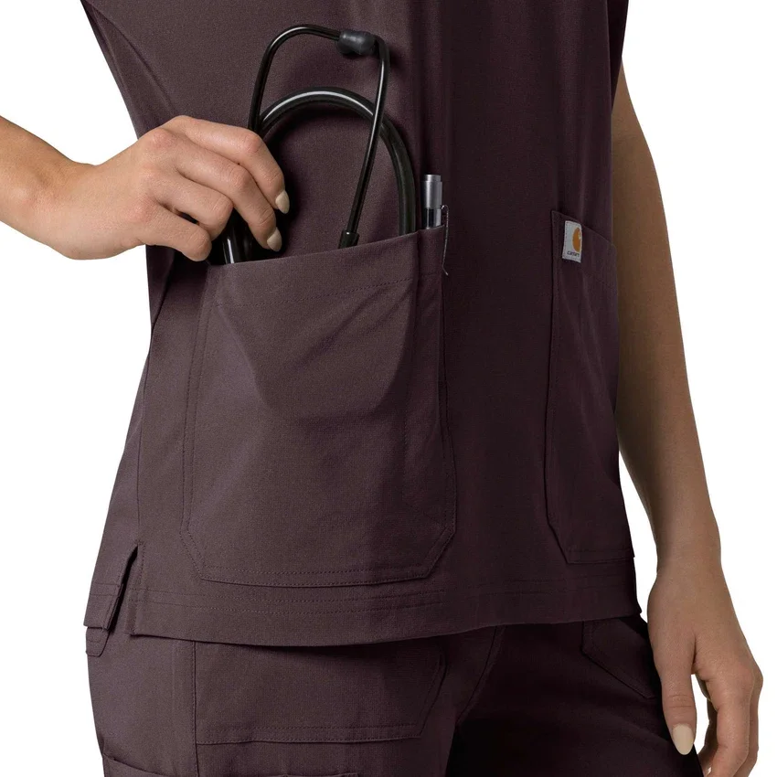Camisa médica de mujer Force Cross-Flex con cuello en V oversize