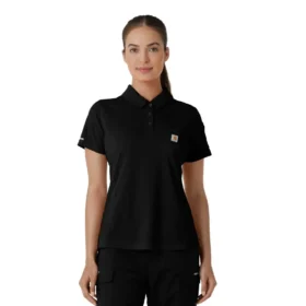 Camisa médica de polo de manguitos cortos ligeros Rugged Flex® Rscu para mujer
