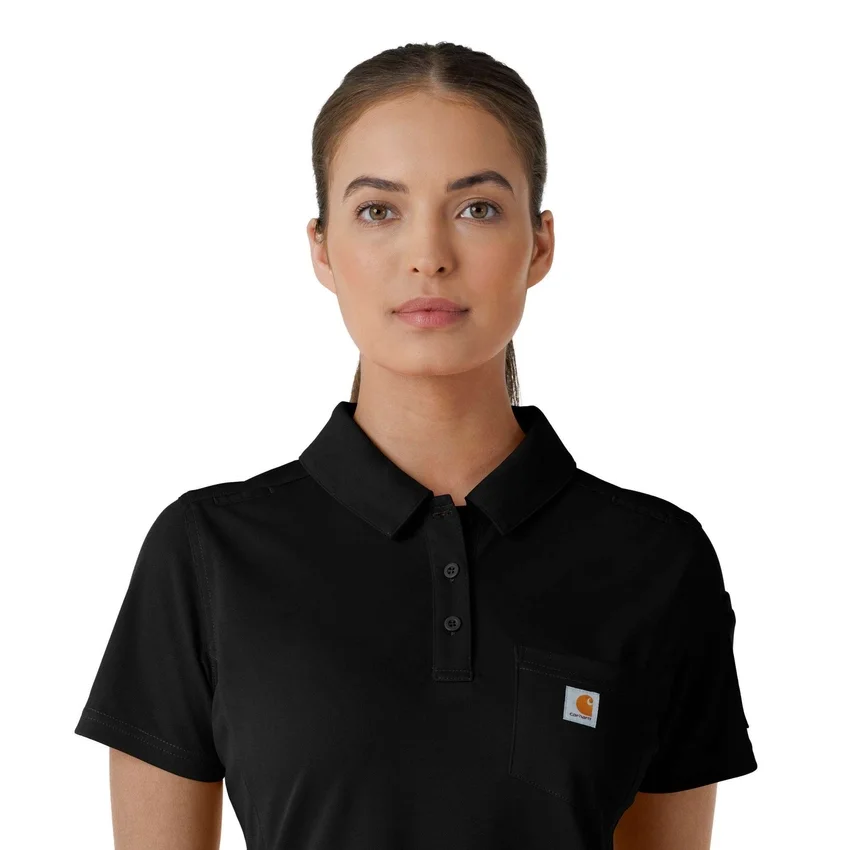 Camisa médica de polo de manguitos cortos ligeros Rugged Flex® Rscu para mujer