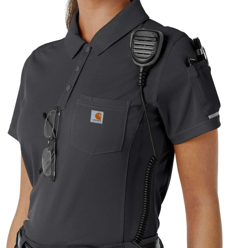 Camisa médica de polo de manguitos cortos ligeros Rugged Flex® Rscu para mujer