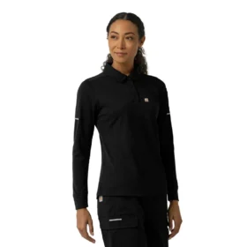 Camisa médica de polo de manguitos largos Rugged Flex® Rscu Heavyweight para mujer