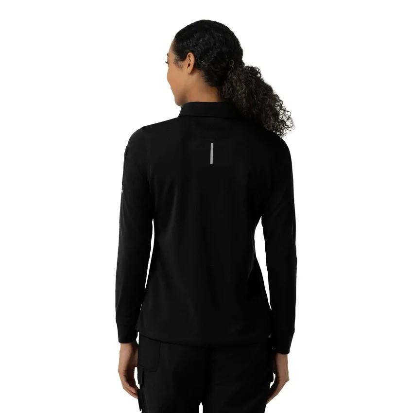 Camisa médica de polo de manguitos largos Rugged Flex® Rscu Heavyweight para mujer