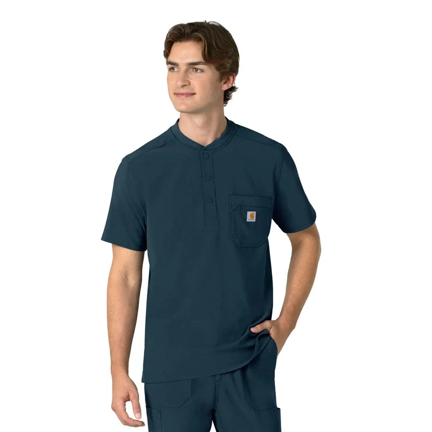 Camisa médica Henley para hombre Force Cross-Flex