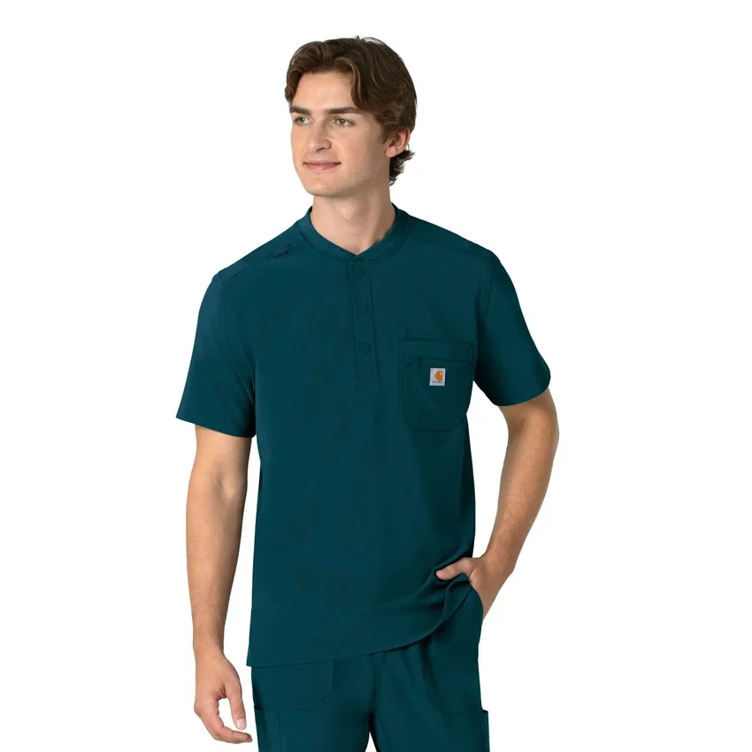 Camisa médica Henley para hombre Force Cross-Flex