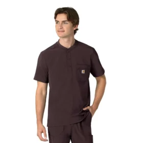 Camisa médica Henley para hombre Force Cross-Flex