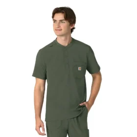Camisa médica Henley para hombre Force Cross-Flex