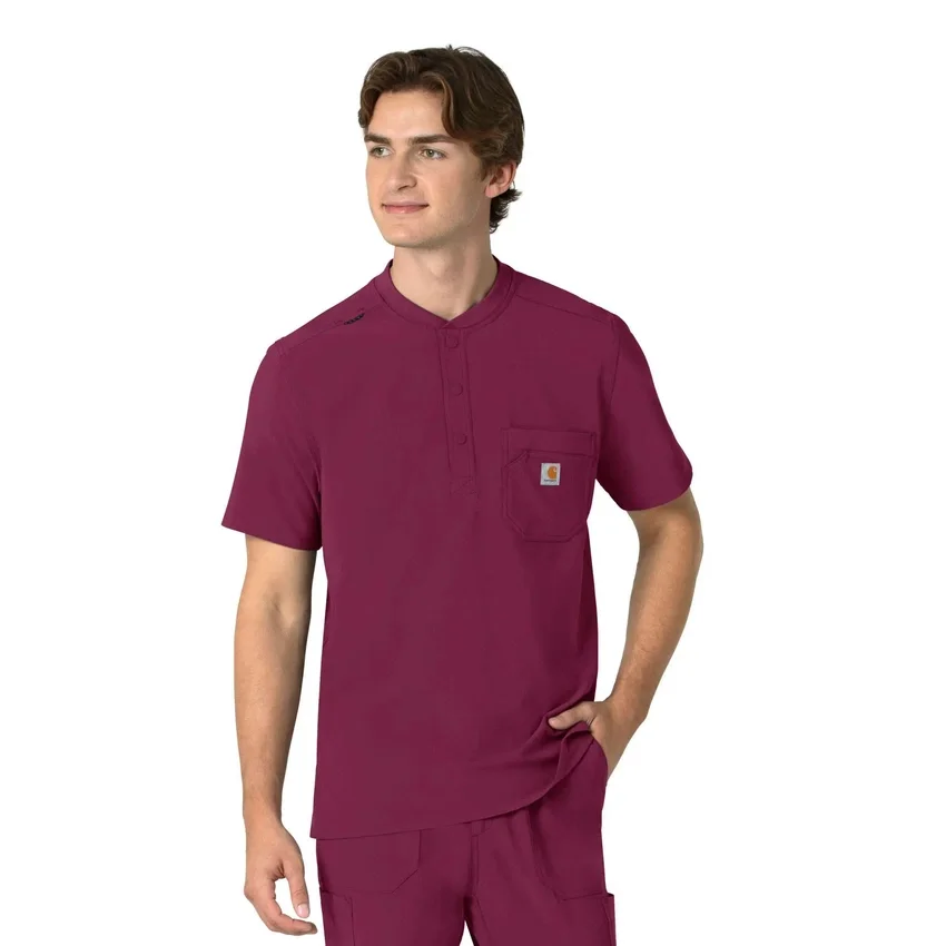 Camisa médica Henley para hombre Force Cross-Flex