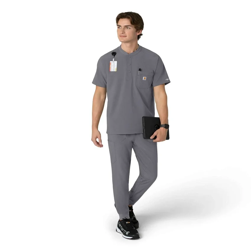 Camisa médica Henley para hombre Force Cross-Flex