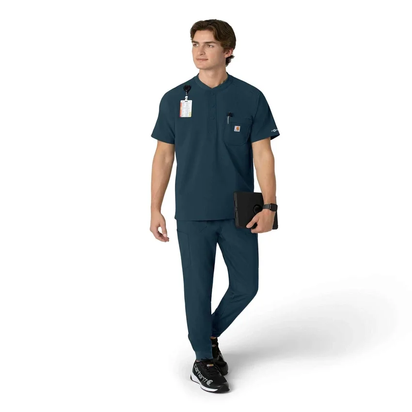 Camisa médica Henley para hombre Force Cross-Flex