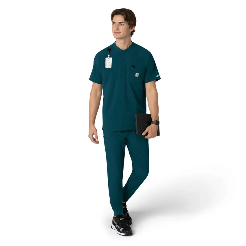 Camisa médica Henley para hombre Force Cross-Flex