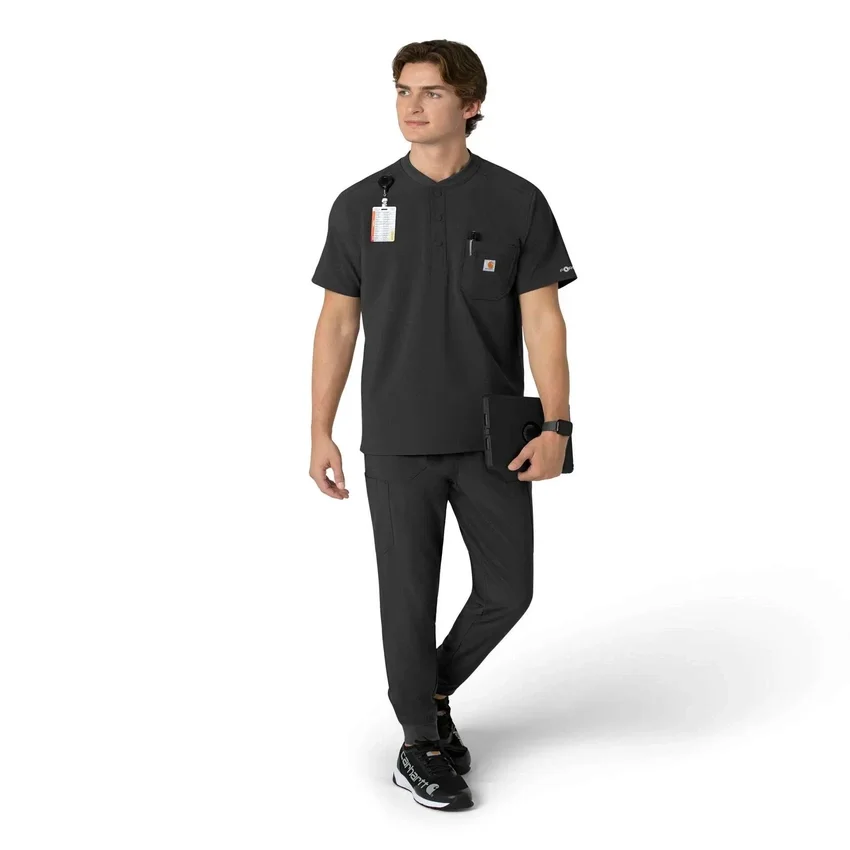 Camisa médica Henley para hombre Force Cross-Flex