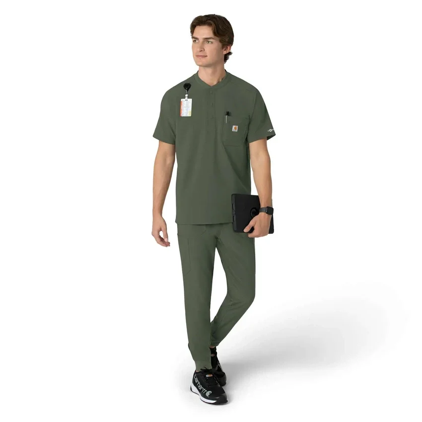 Camisa médica Henley para hombre Force Cross-Flex