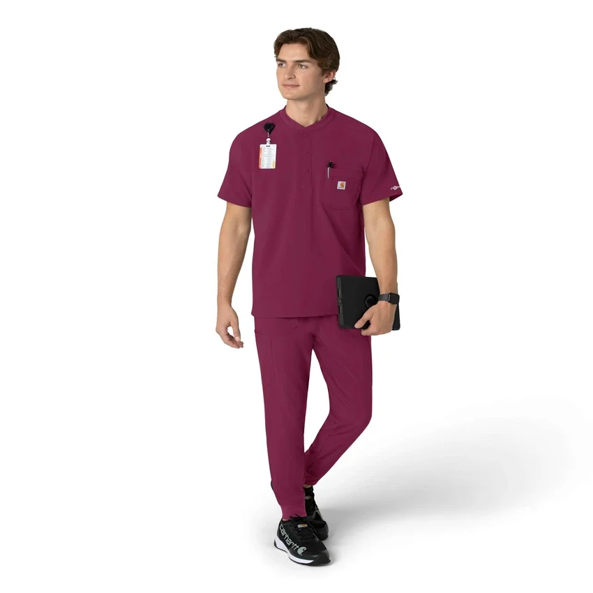 Camisa médica Henley para hombre Force Cross-Flex