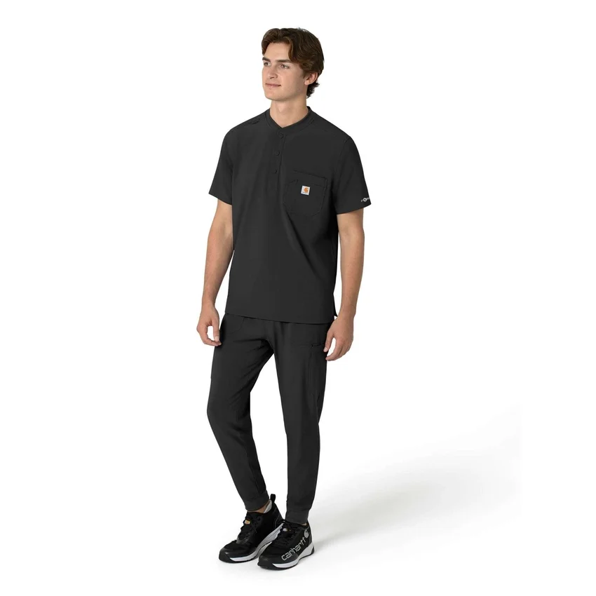Camisa médica Henley para hombre Force Cross-Flex