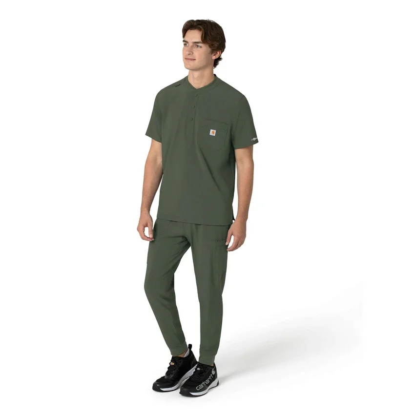Camisa médica Henley para hombre Force Cross-Flex