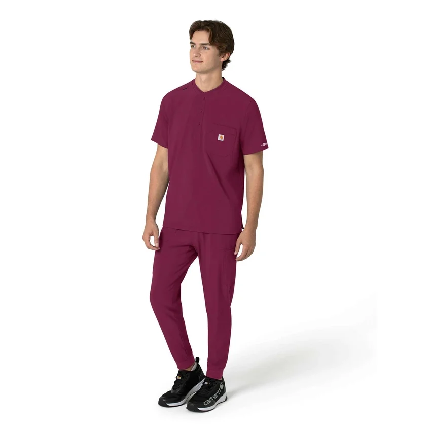 Camisa médica Henley para hombre Force Cross-Flex