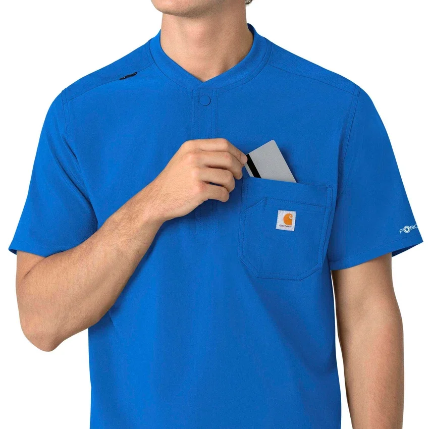 Camisa médica Henley para hombre Force Cross-Flex
