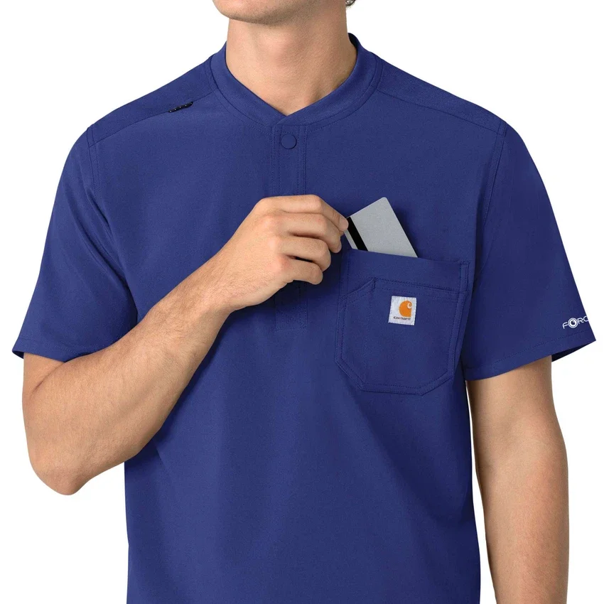 Camisa médica Henley para hombre Force Cross-Flex