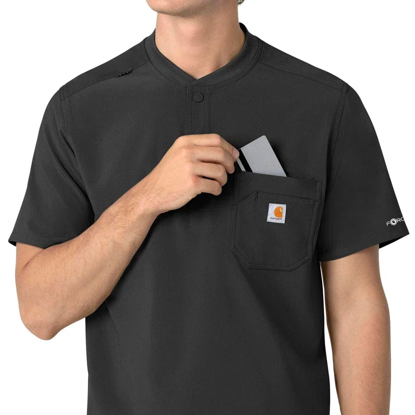 Camisa médica Henley para hombre Force Cross-Flex