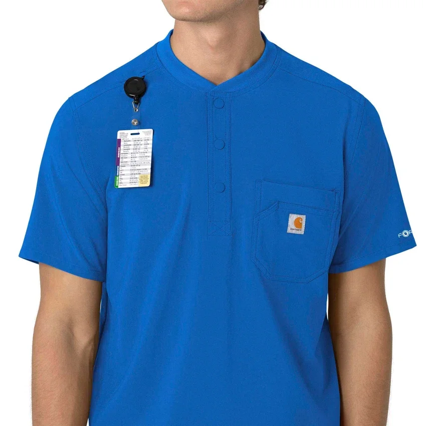 Camisa médica Henley para hombre Force Cross-Flex