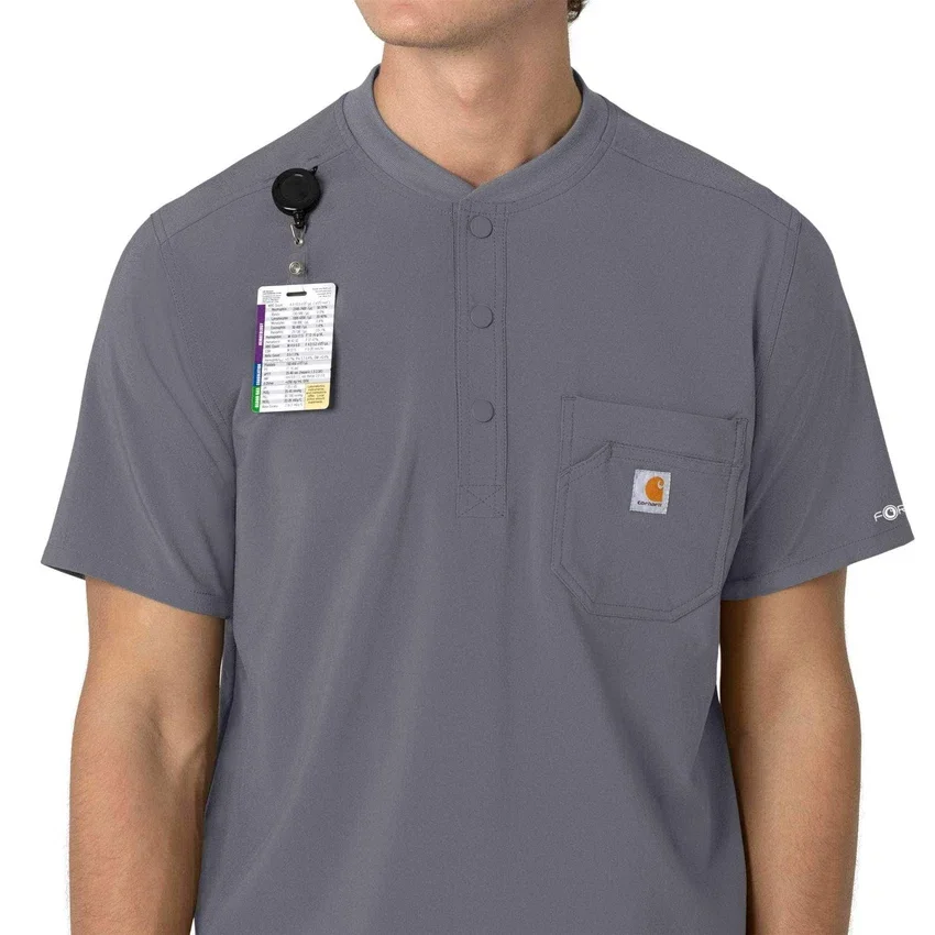Camisa médica Henley para hombre Force Cross-Flex