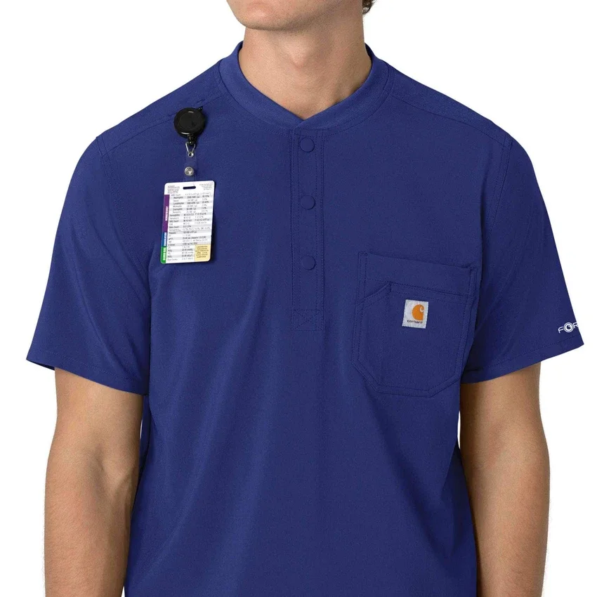 Camisa médica Henley para hombre Force Cross-Flex