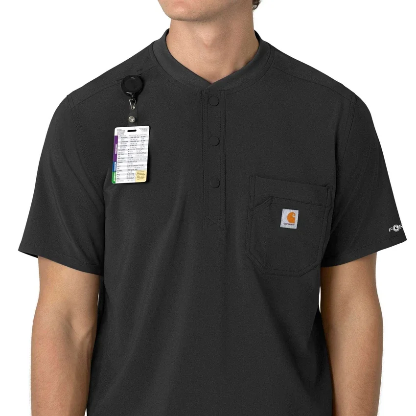 Camisa médica Henley para hombre Force Cross-Flex