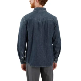 Camisa vaquera de manguitos largos con cierre de botones a presión y corte holgado «Montana» para hombre