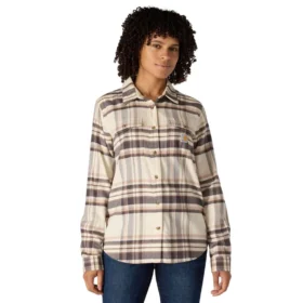 Camisas a cuadros de corte holgado de la serie de fibra Tencel™ para mujer