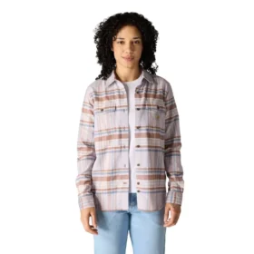 Camisas a cuadros de corte holgado de la serie de fibra Tencel™ para mujer