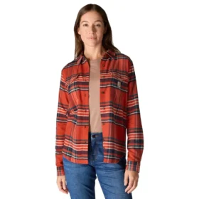 Camisas a cuadros de corte holgado de la serie de fibra Tencel™ para mujer