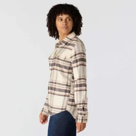 Camisas a cuadros de corte holgado de la serie de fibra Tencel™ para mujer