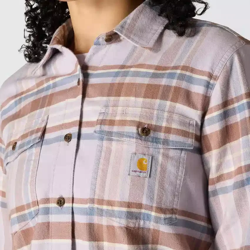 Camisas a cuadros de corte holgado de la serie de fibra Tencel™ para mujer