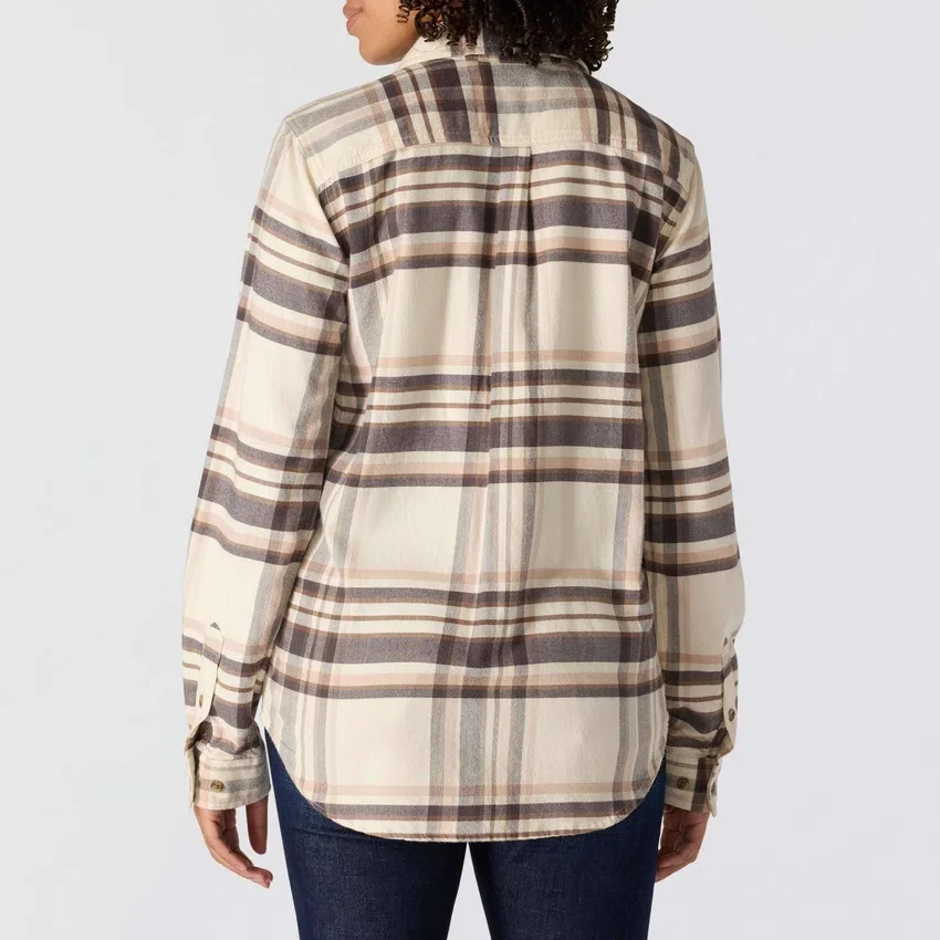 Camisas a cuadros de corte holgado de la serie de fibra Tencel™ para mujer
