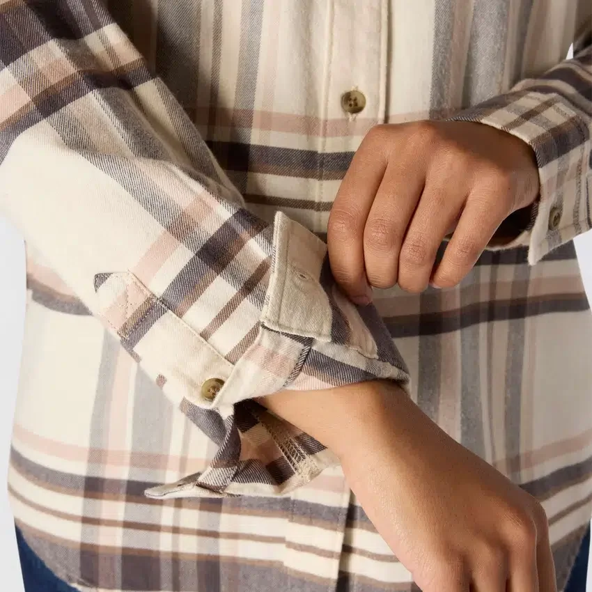 Camisas a cuadros de corte holgado de la serie de fibra Tencel™ para mujer