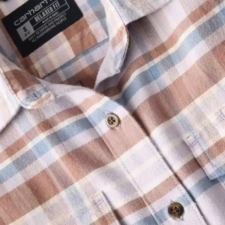 Camisas a cuadros de corte holgado de la serie de fibra Tencel™ para mujer