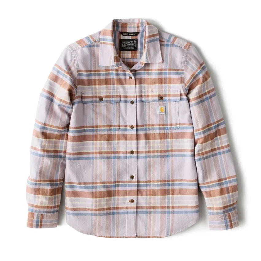 Camisas a cuadros de corte holgado de la serie de fibra Tencel™ para mujer