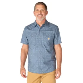 Camisas de cuadros de manguitos cortos de corte holgado Montana Bozeman para hombre