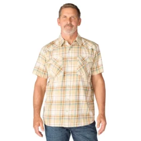 Camisas de cuadros de manguitos cortos de corte holgado Montana Bozeman para hombre
