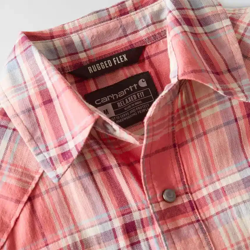 Camisas de cuadros de manguitos cortos de corte holgado Montana Bozeman para hombre