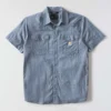 Camisas de cuadros de manguitos cortos de corte holgado Montana Bozeman para hombre