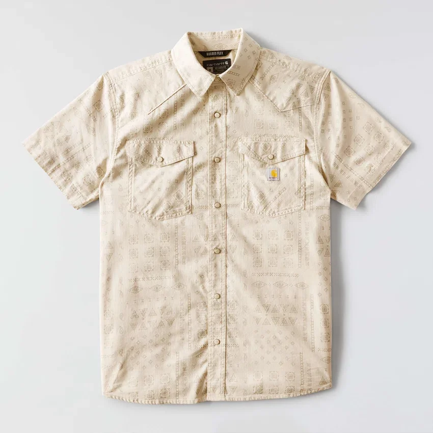Camisas de cuadros de manguitos cortos de corte holgado Montana Bozeman para hombre