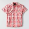 Camisas de cuadros de manguitos cortos de corte holgado Montana Bozeman para hombre