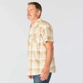 Camisas de cuadros de manguitos cortos de corte holgado Montana Bozeman para hombre