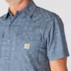Camisas de cuadros de manguitos cortos de corte holgado Montana Bozeman para hombre