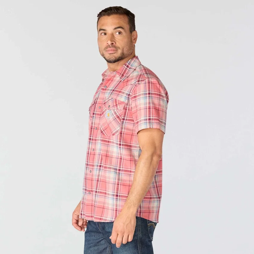 Camisas de cuadros de manguitos cortos de corte holgado Montana Bozeman para hombre