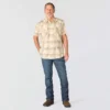 Camisas de cuadros de manguitos cortos de corte holgado Montana Bozeman para hombre