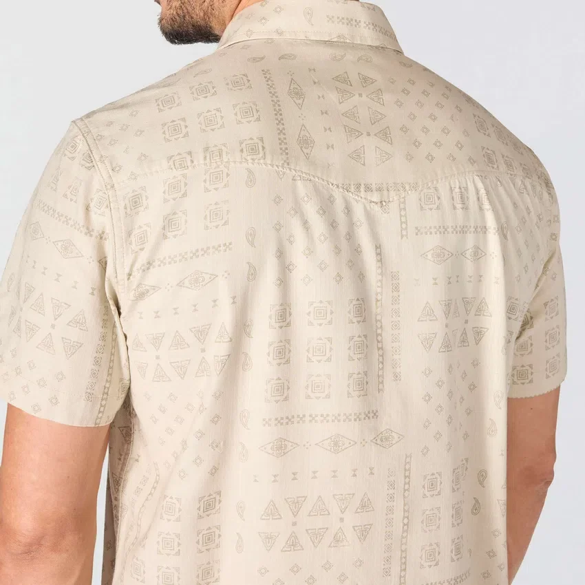 Camisas de cuadros de manguitos cortos de corte holgado Montana Bozeman para hombre